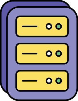 big data color outline icon design style vector