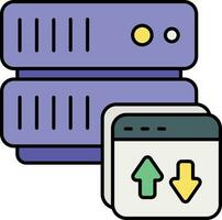 Server Transfer color outline icon design style vector