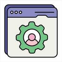 user setting color outline icon design style vector