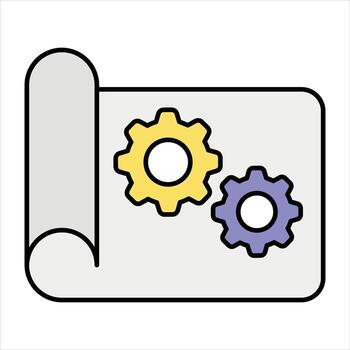 project development color outline icon design style vector