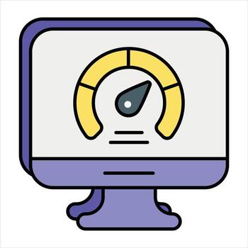 web velocidad prueba color contorno icono diseño estilo vector