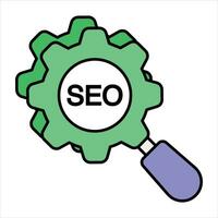 seo setting color outline icon design style vector