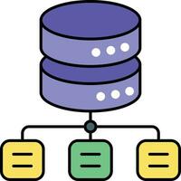 database netwotrkcolor outline icon design style vector