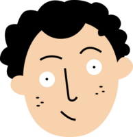 Curious curly haired man character png