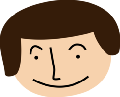 Happy brown short bob haired young girl smiles character png