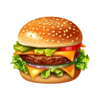 Hamburguer de queijo generativo ai png