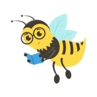 Happy Little Bee  Generative Ai png
