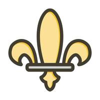 Fleur de lis Vector Thick Line Filled Colors Icon For Personal And Commercial Use.