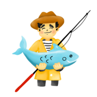 The fishing man png
