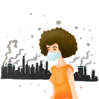 The woman in the pollution png