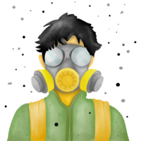 The man in dust pollution png