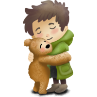 el hombre abrazo con oso png