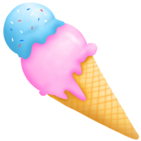 il blu e rosa ghiaccio crema cono png