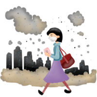 The woman in the pollution png
