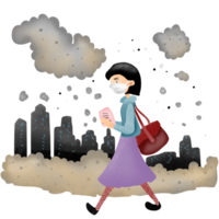 le femme dans le la pollution png