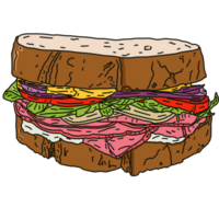 sandwich with ham and cheese png