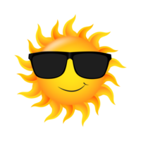 sole con occhiali da sole generativo ai png