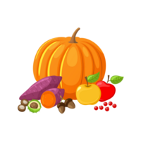 Pumpkin Vegetable Combination  Generative Ai png