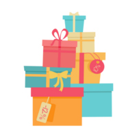 Colored Ribbon Gift box Generative Ai png