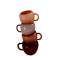 3d realistic coffee shop drink and objects illustration Pro PNG