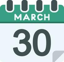 30 March Line icon vector