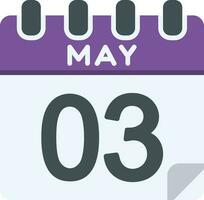 3 May Line Icon vector