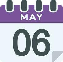 6 May Line Icon vector