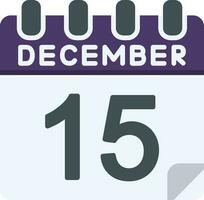 15 December Flat Icon vector