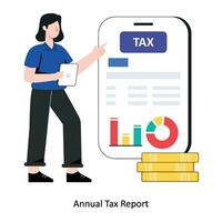 Annual tax report Flat Style Design Vector illustration. Stock illustration