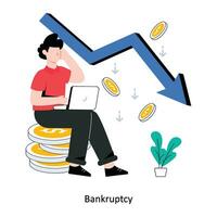 Bankruptcy Flat Style Design Vector illustration. Stock illustration