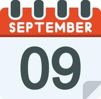 9 September Flat Icon vector