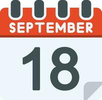 18 September Flat Icon vector