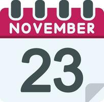 23 noviembre plano icono vector