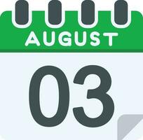 3 August Flat Icon vector