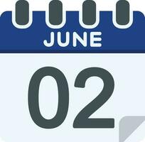 2 June Line Icon vector