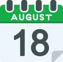 18 August Flat Icon vector