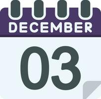 3 December Flat Icon vector