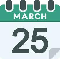 25 March Line icon vector