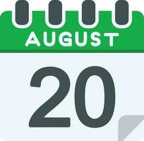 20 August Flat Icon vector