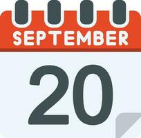 20 September Flat Icon vector