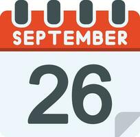 26 September Flat Icon vector