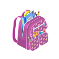 lila Schule Tasche generativ ai png