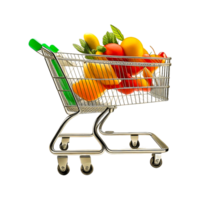 Shopping cart graphy Grocery store, shopping cart, Generative Ai png