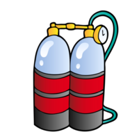 Two Oxygen Tank Cylinder Generative Ai png