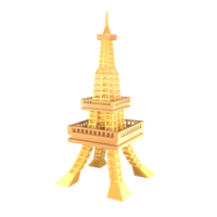 3D icon eiffel tower sign rendered isolated on the transparent background png