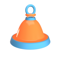 3D icon desk bell rendered isolated on the transparent background png