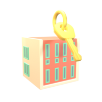 3D icon hotel key rendered isolated on the transparent background png