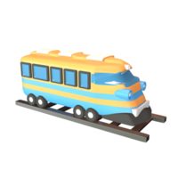 3D icon train rendered isolated on the transparent background png