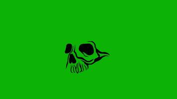 Gothic sign with animated skull with chroma key video