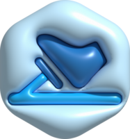 3d illustratie rem pedaal symbool icoon met de beeld van een voet stepping Aan het. veiligheid symbool png